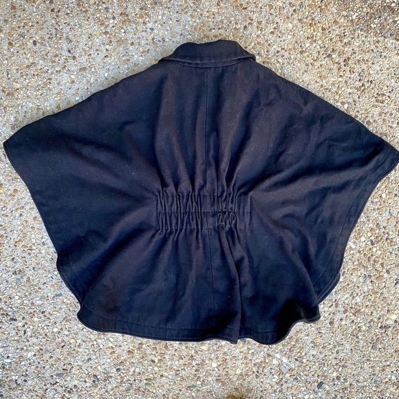 Hilary Radley New York Black Wool Blend Poncho Cape Jacket Size XS - Picture 9 of 10